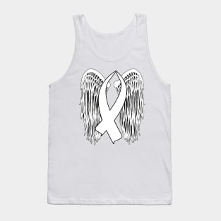 Winged Awareness Ribbon (White) Tank Top